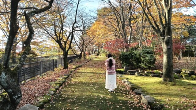 八幡公園 余目 紅葉 山形県 庄内地方